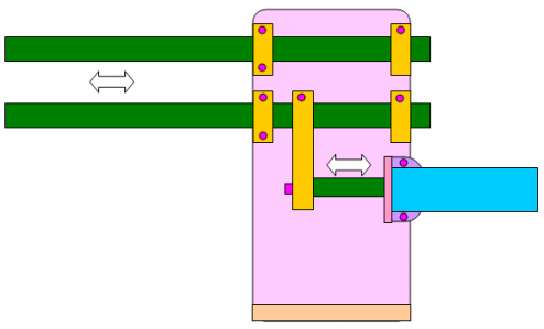 左右動作はエアーシリンダで