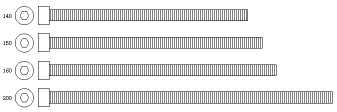 六角ボルトM8のイラスト